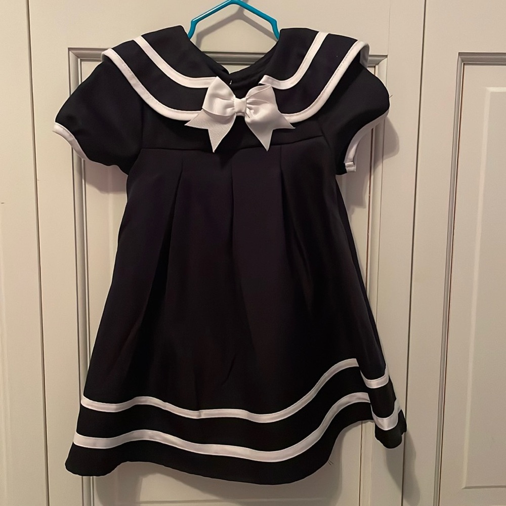 Rare Editions GORGEOUS blue/white dress. Size 24 months.  ONLY WORN ONCE!